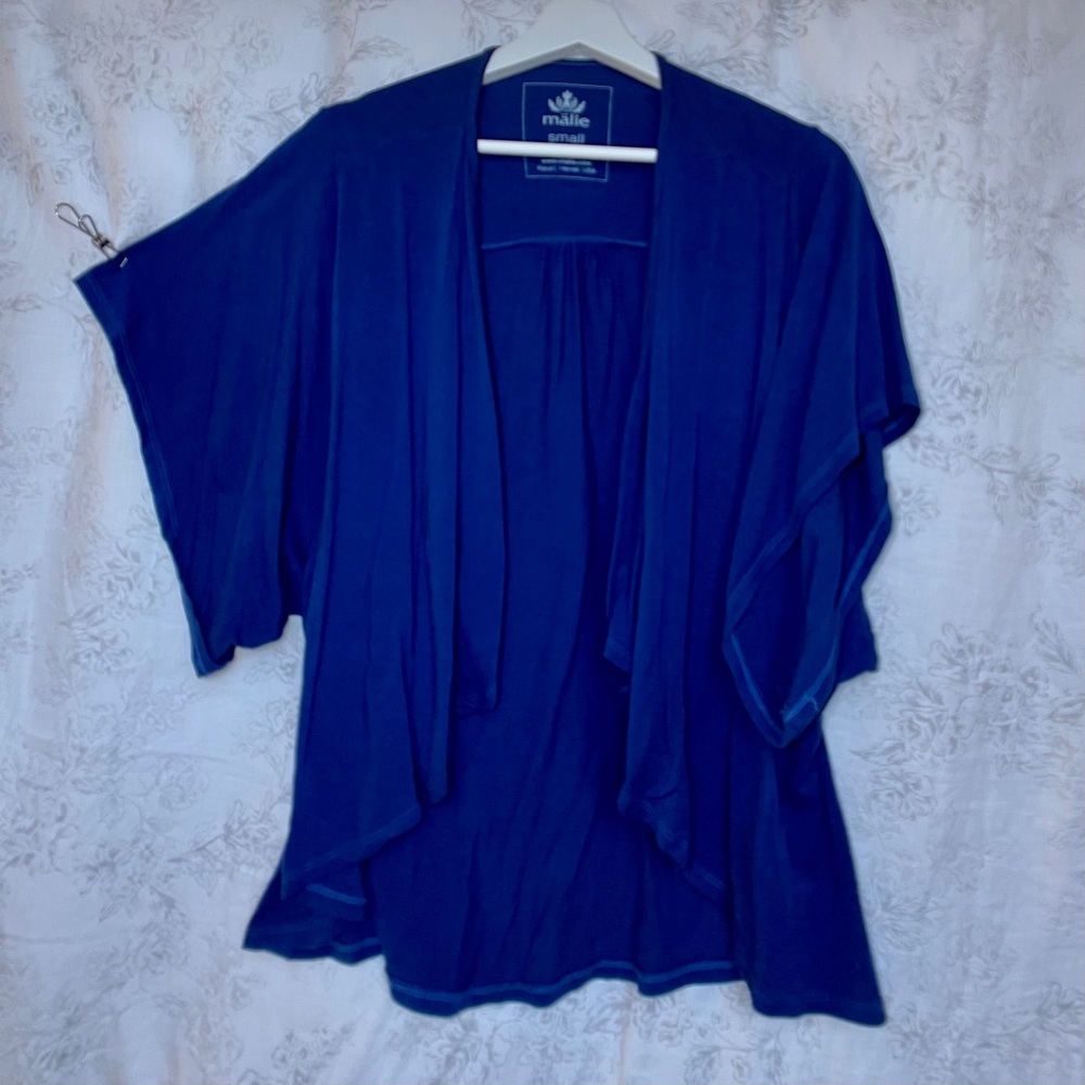 Blue Organic Malie Bamboo Shrug From Kaua’i Hawaii
